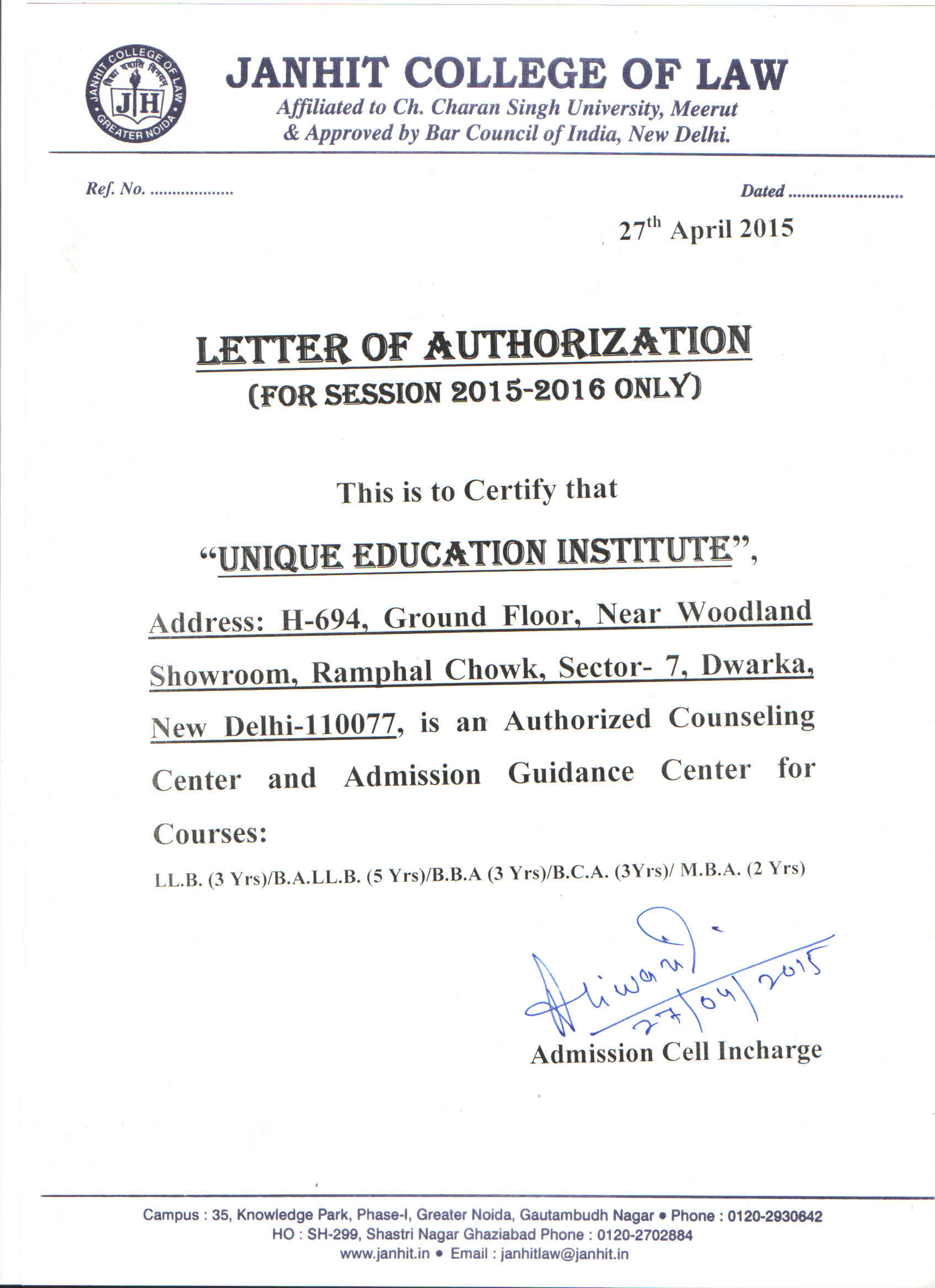 Janhit College of Law